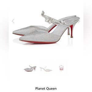 Christian Louboutin: The Planet Queen SLIVER GLITTER NIB